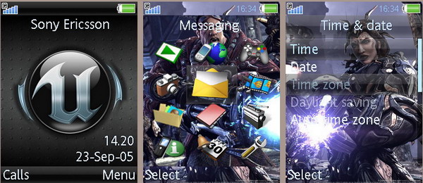 Тема Unreal Tournament 3 для Sony Ericsson 240x320